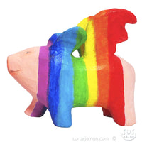 Cerdito volador arco iris